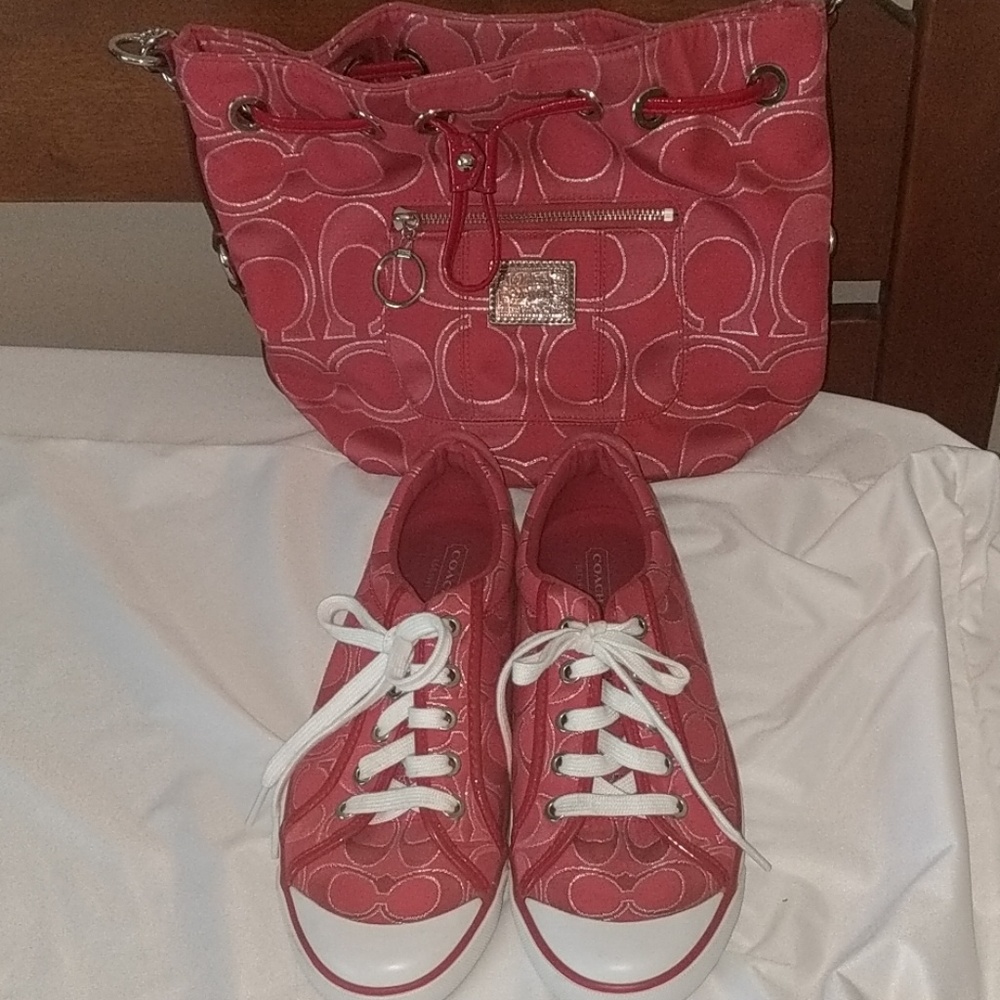 100% authentic code shoes and coach purse to match